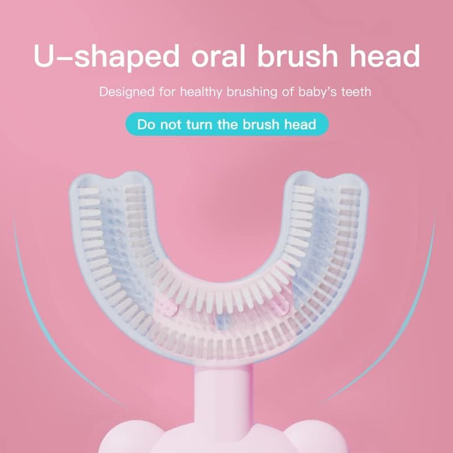 U-Shaped Infant Toothbrush with Baby Bear Design and Soft Bristles