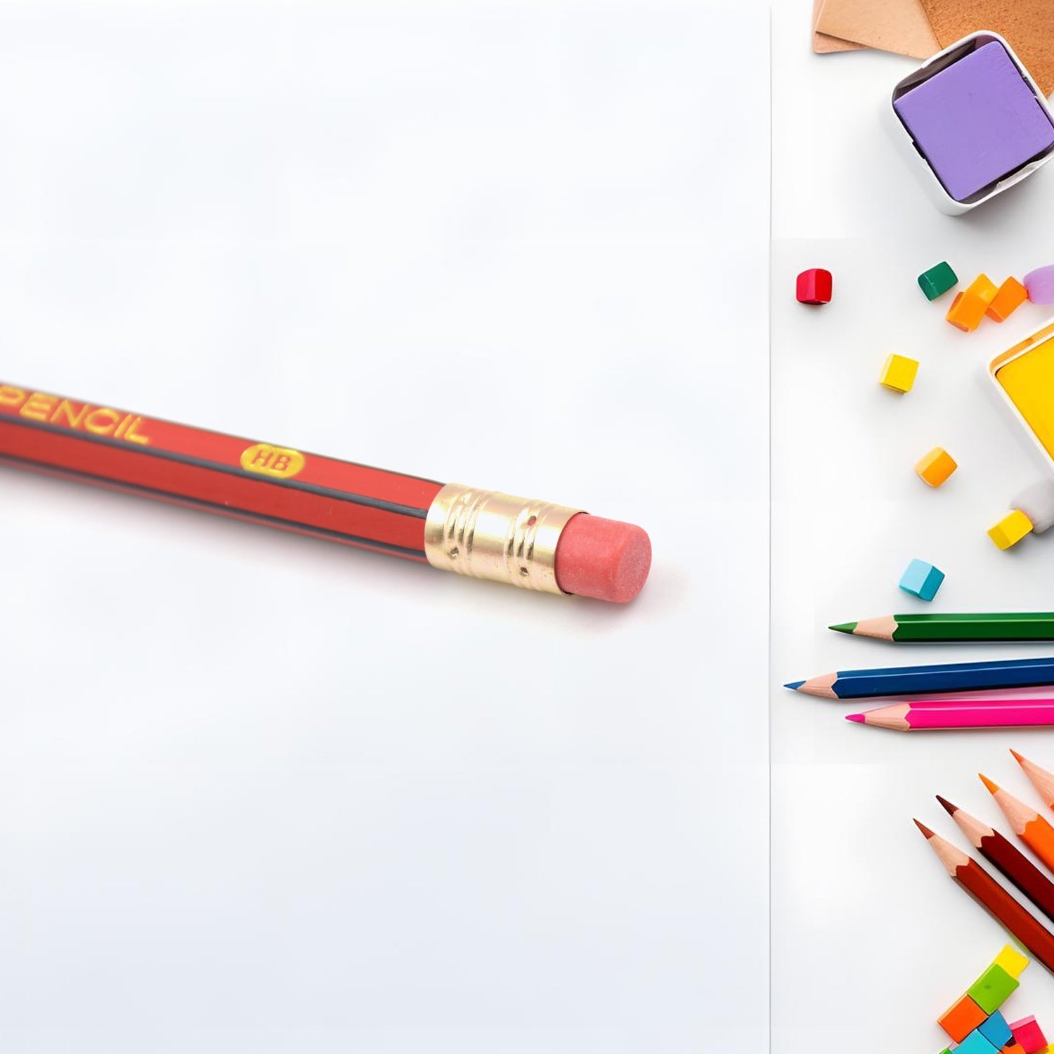 Wooden pencils with eraser and sharpener, ideal for gifting