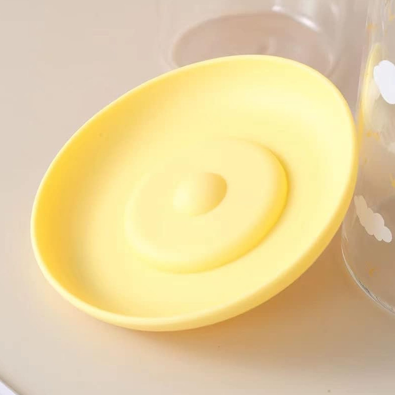 Cup / Mug Lid Dust Proof Silicone Rubber Airtight Seal (Cup & Spoon Not Included Only Lid/ 1 Pc)