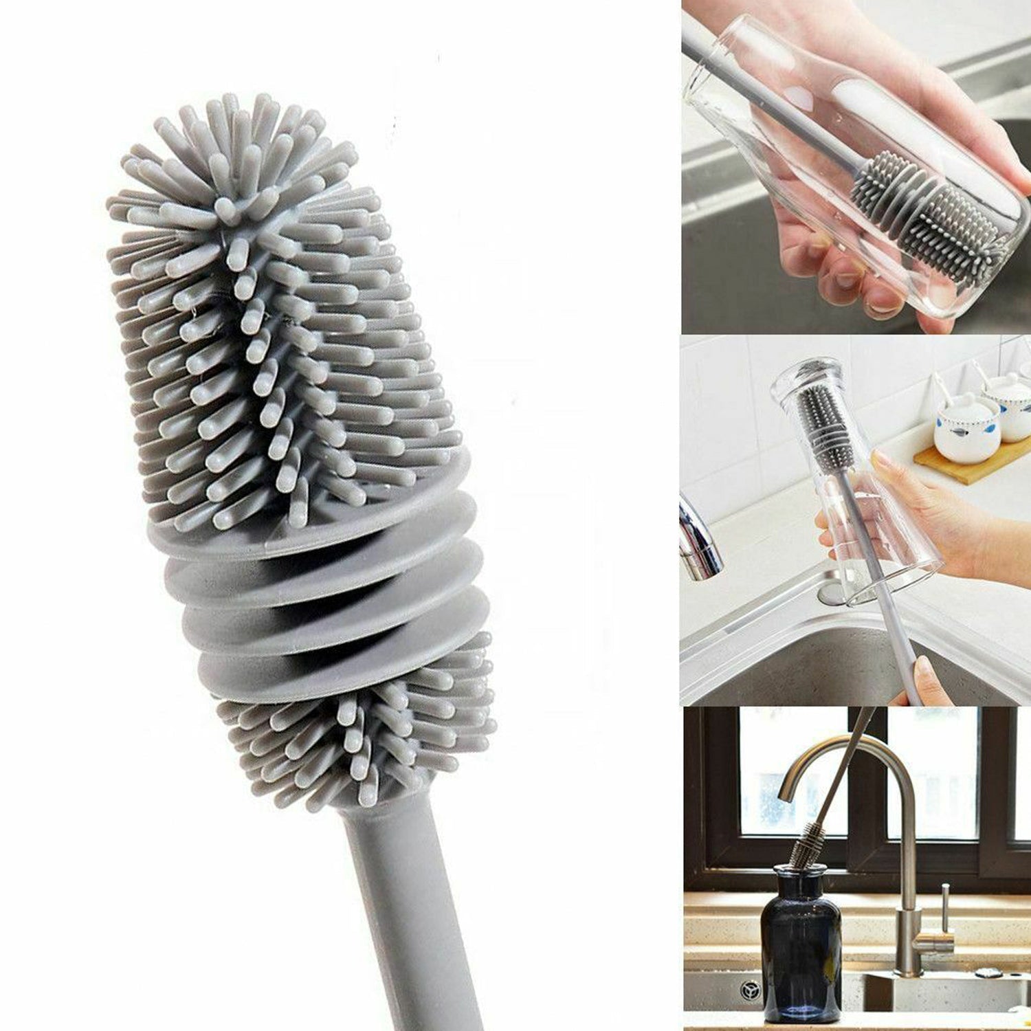 Kitchen bottle brush for thorough cleaning