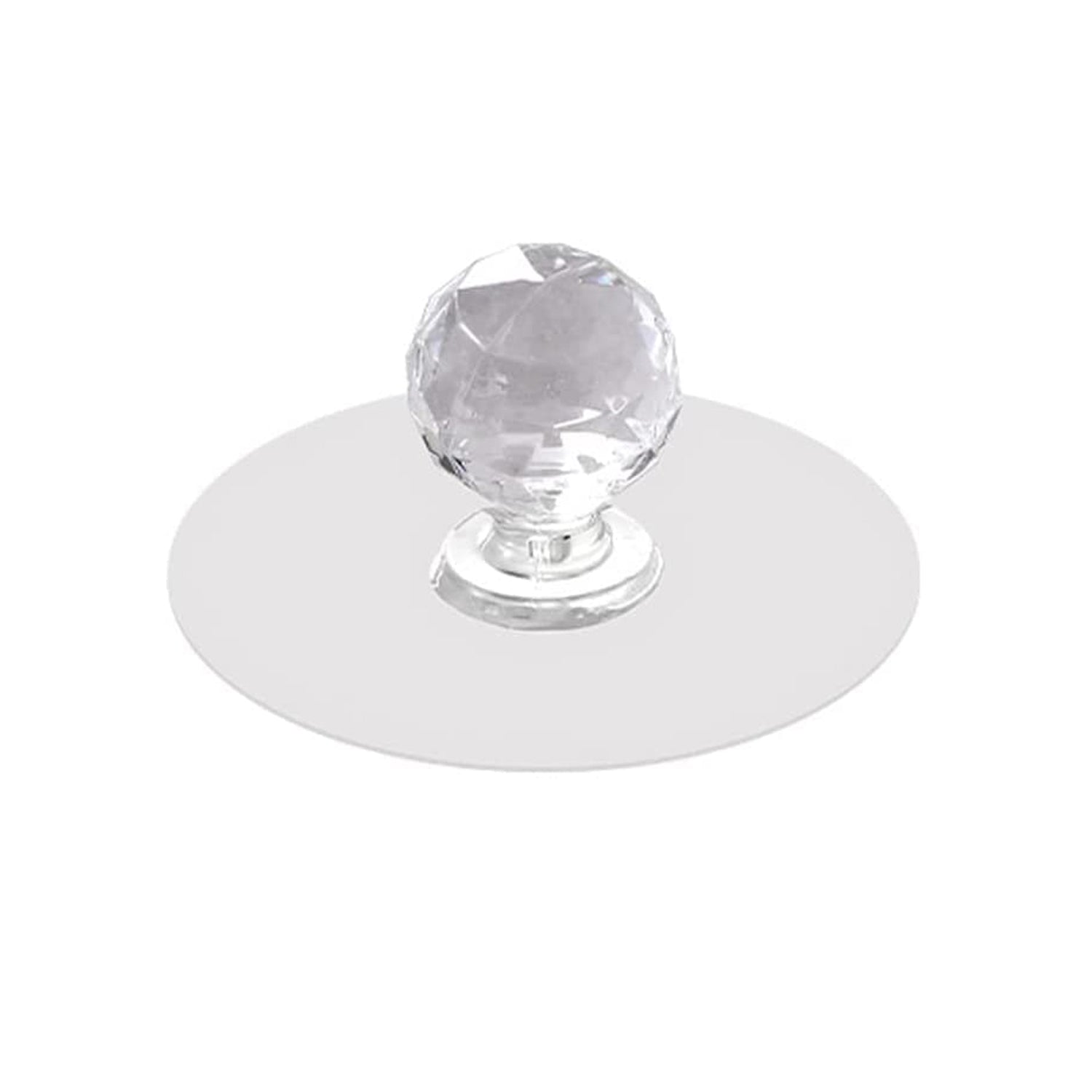 Clear Cabinet Drawer Knobs / Hook, Diamond Crystal Shaped Pulls Handles for Wardrobe, Cupboard, Bathroom Dresser, Furniture Door Window (1 Pc)