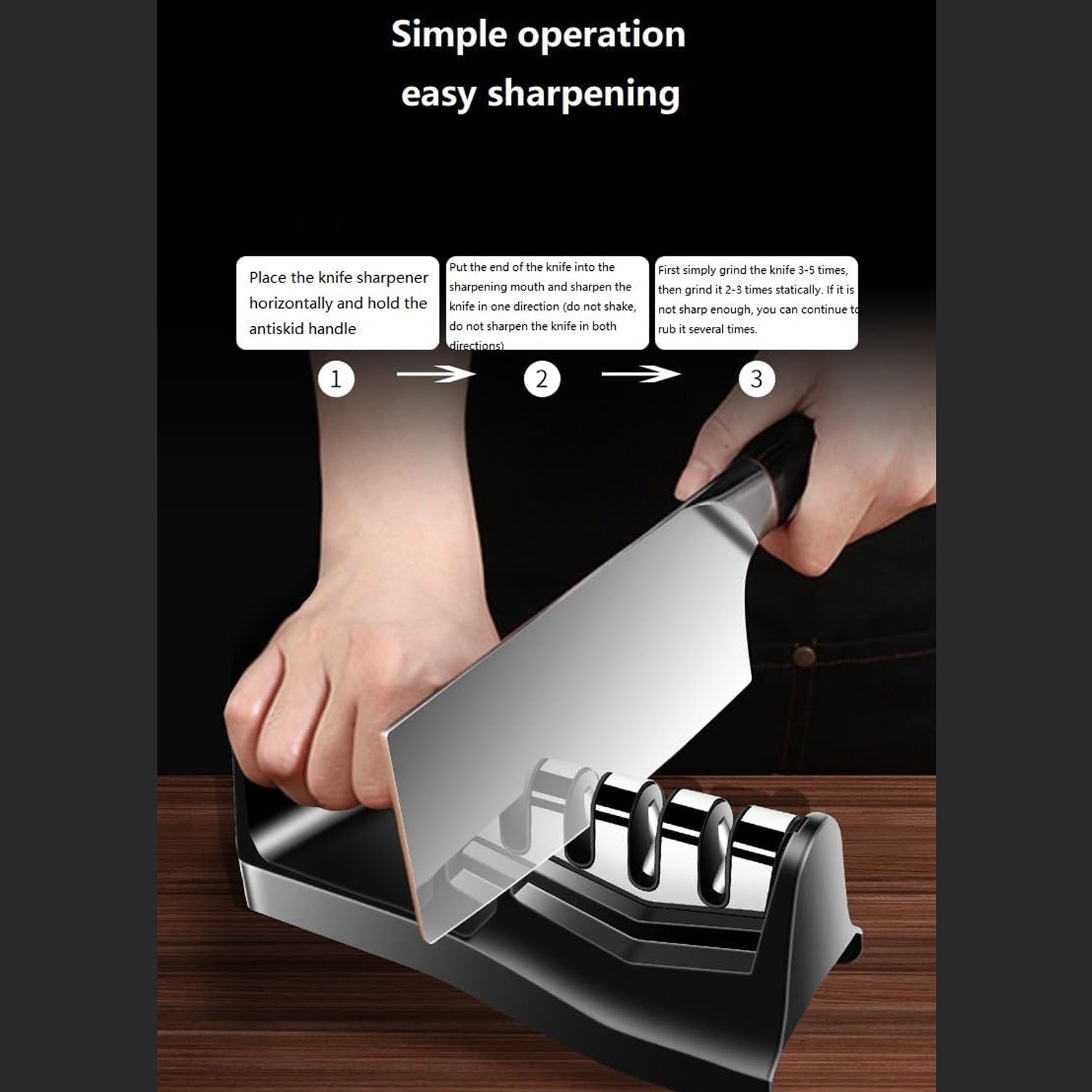 Knife Sharpener for Kitchen | Knife Sharpener Handheld Knives & Pocket Knife Sharpener | Knife Sharpener for Chefs & Serrated Knife (Chopper Not Included / 1 Pc)