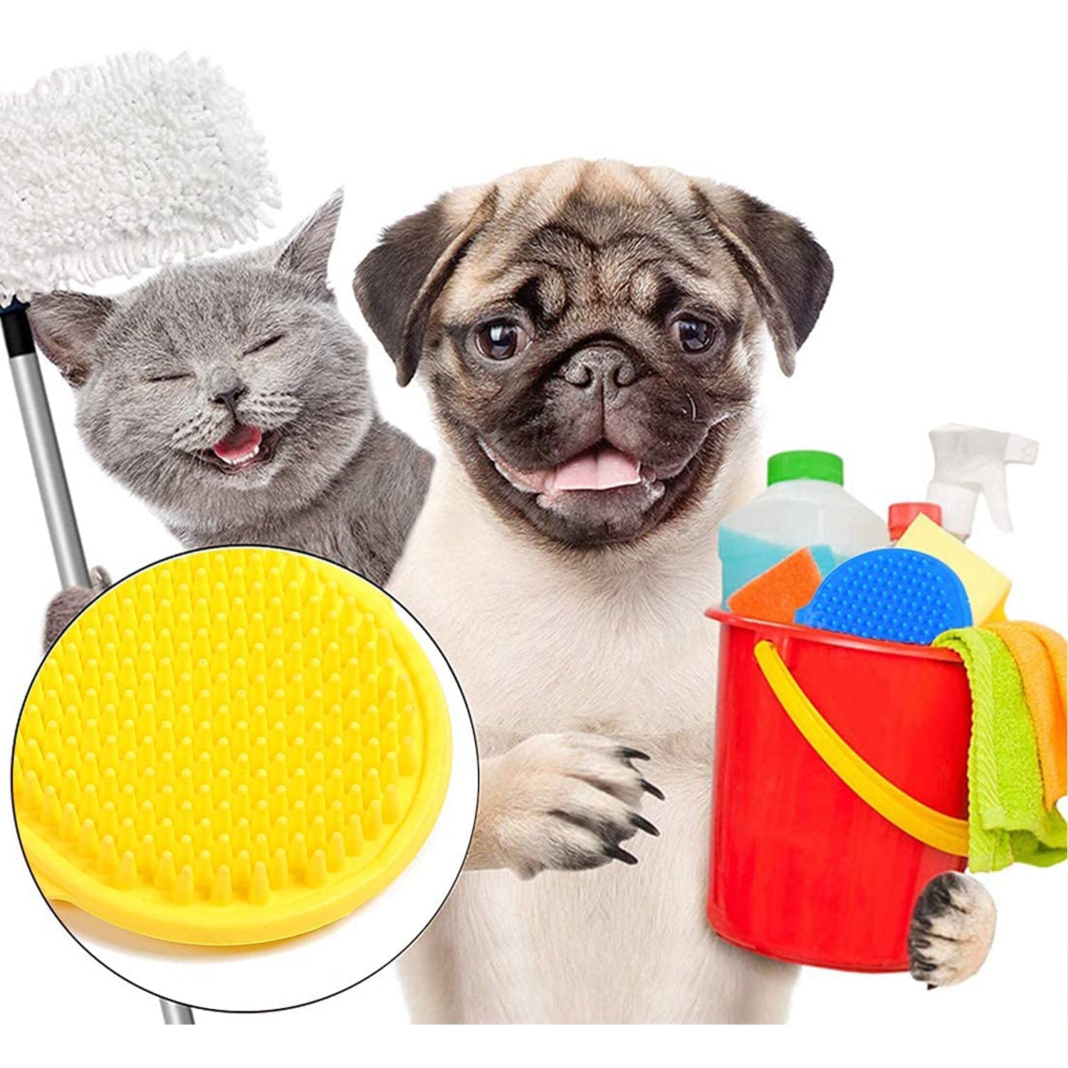 Rubber bath glove for small pets