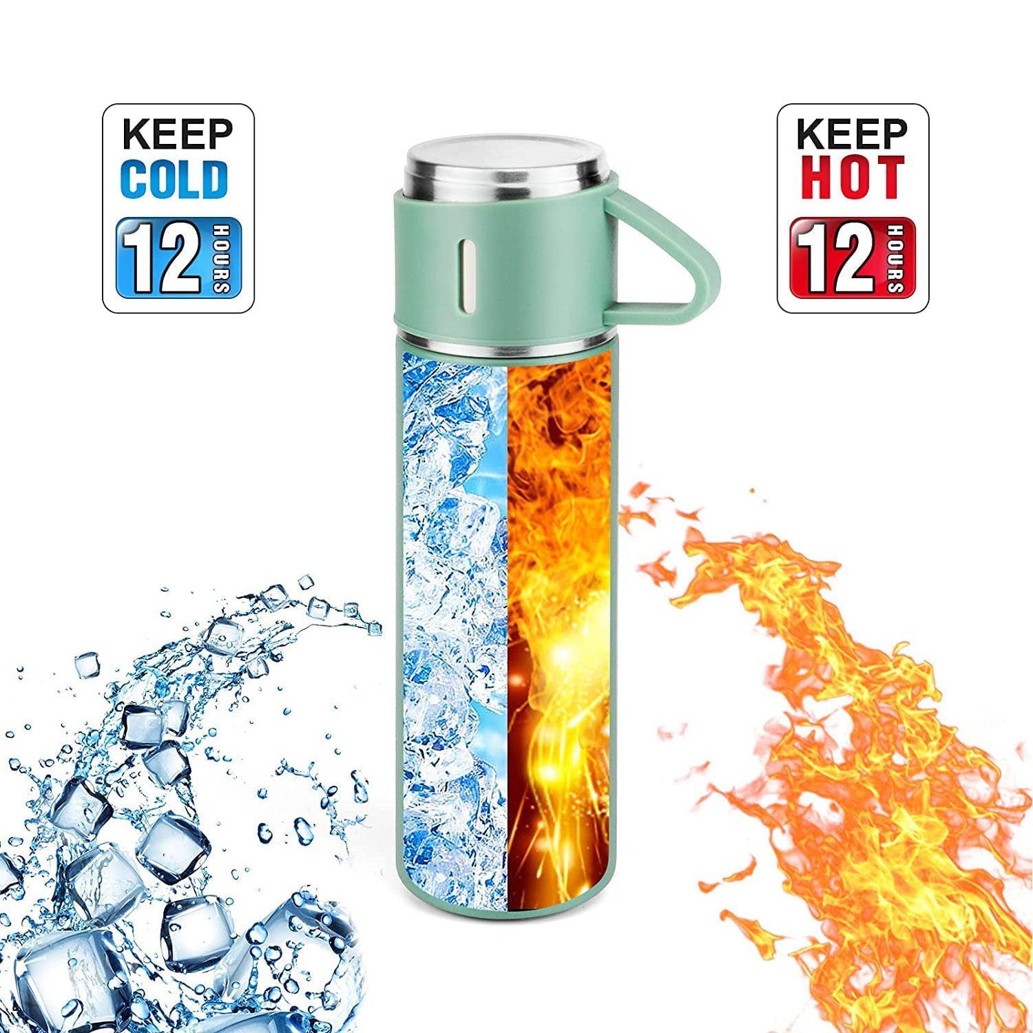 Vacuum Insulated Flask Set with 3 Cups (1 Pc / 500ml)