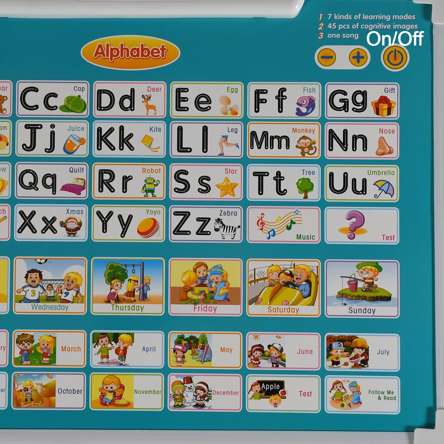 Educational toy board with musical and drawing features