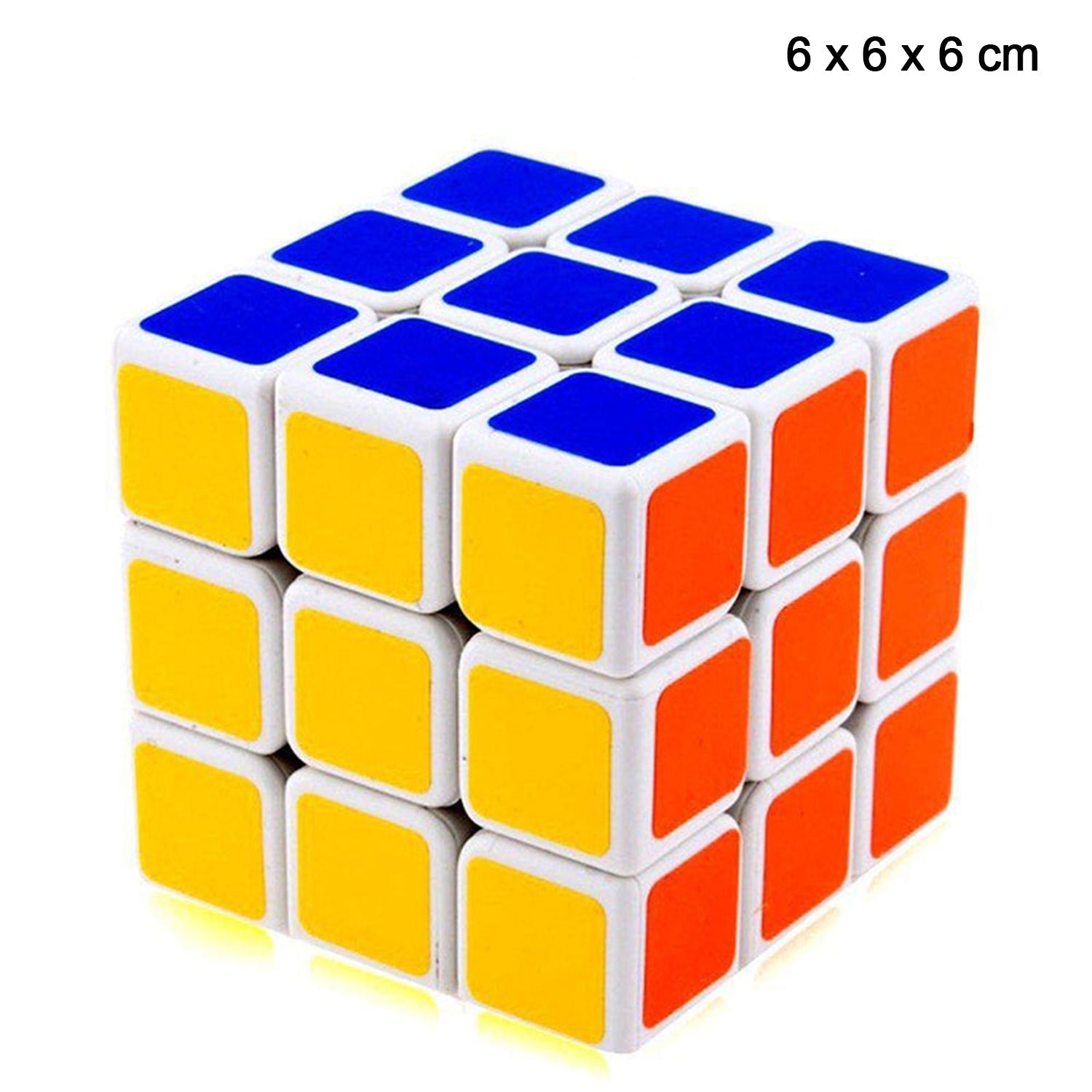 Side view of a 3x3x3 high-speed Rubik's cube.