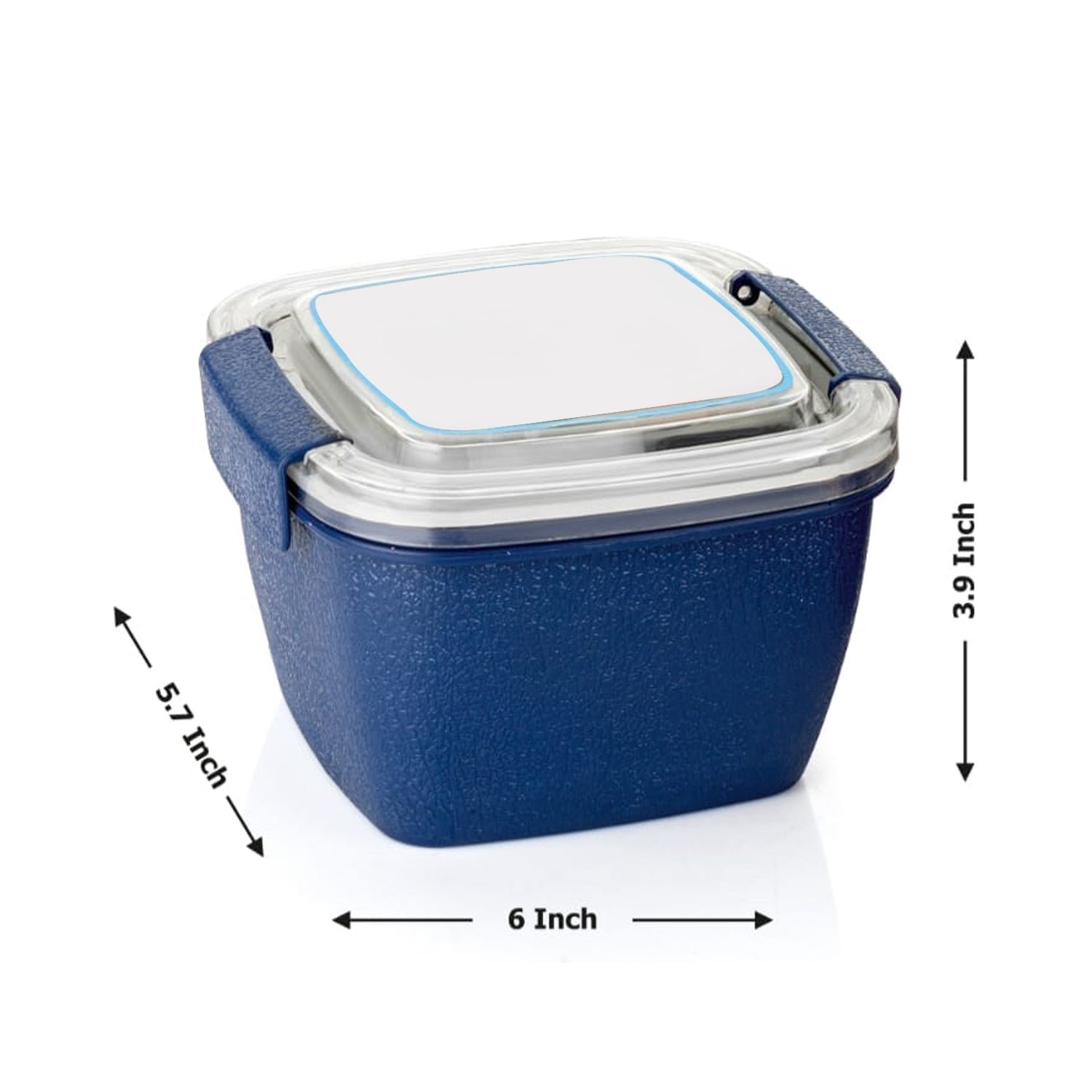 Freezer-safe lunch box with spoon, BPA-free plastic, reusable for food storage.