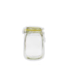 Airtight plastic food storage jar with zipper, 150ml capacity.