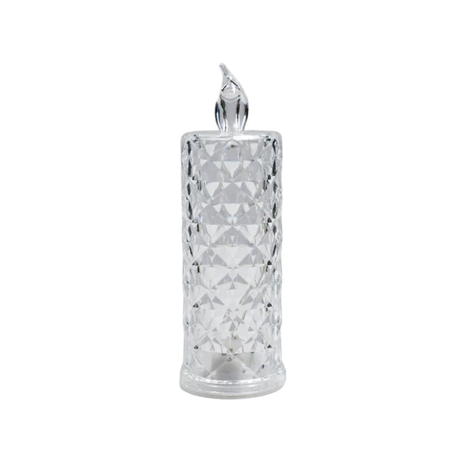 Decorative crystal rose LED candle, ideal for home and festival lighting.