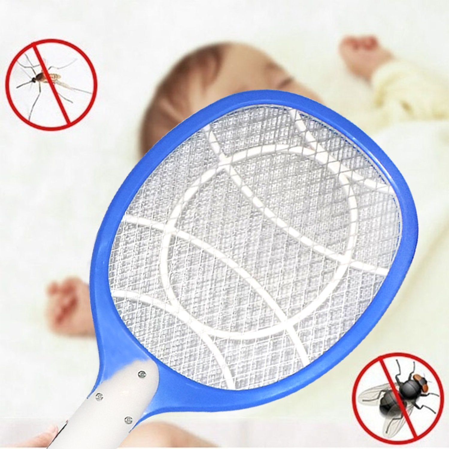 Mosquito racket, in use.