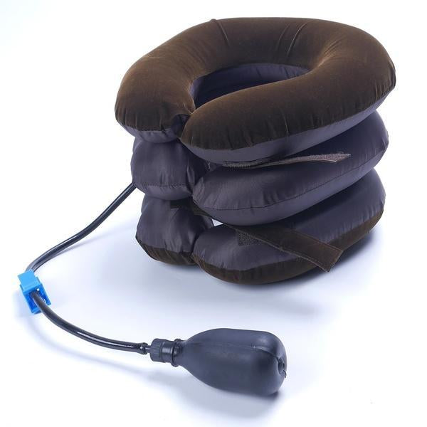 Three layers neck traction pillow for support