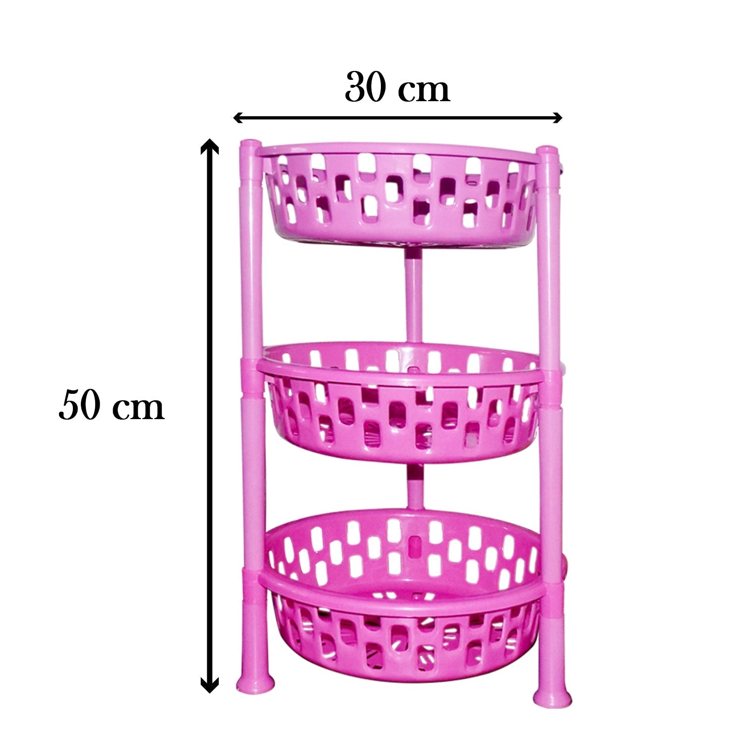 Circular plastic organizer with multiple levels for efficient storage