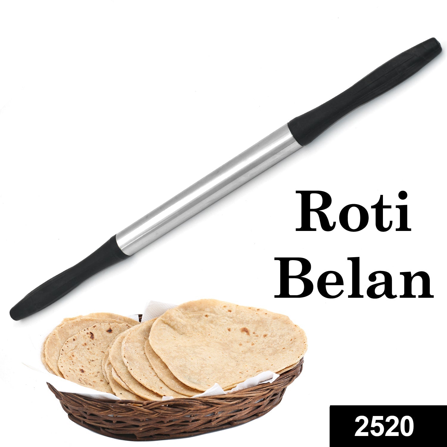 Kitchen rolling pin, black plastic material