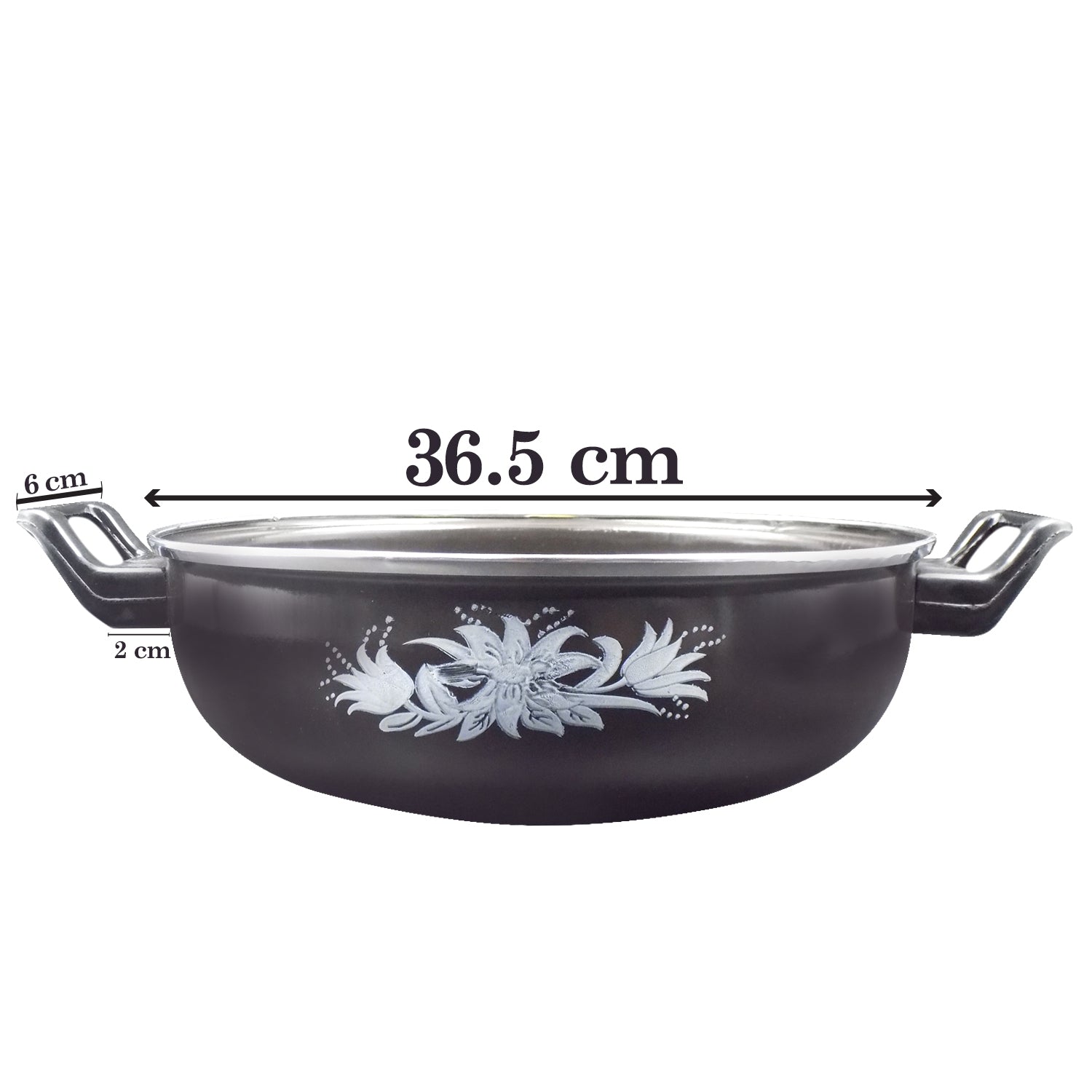 Compact cast iron kadai, ideal for traditional recipes