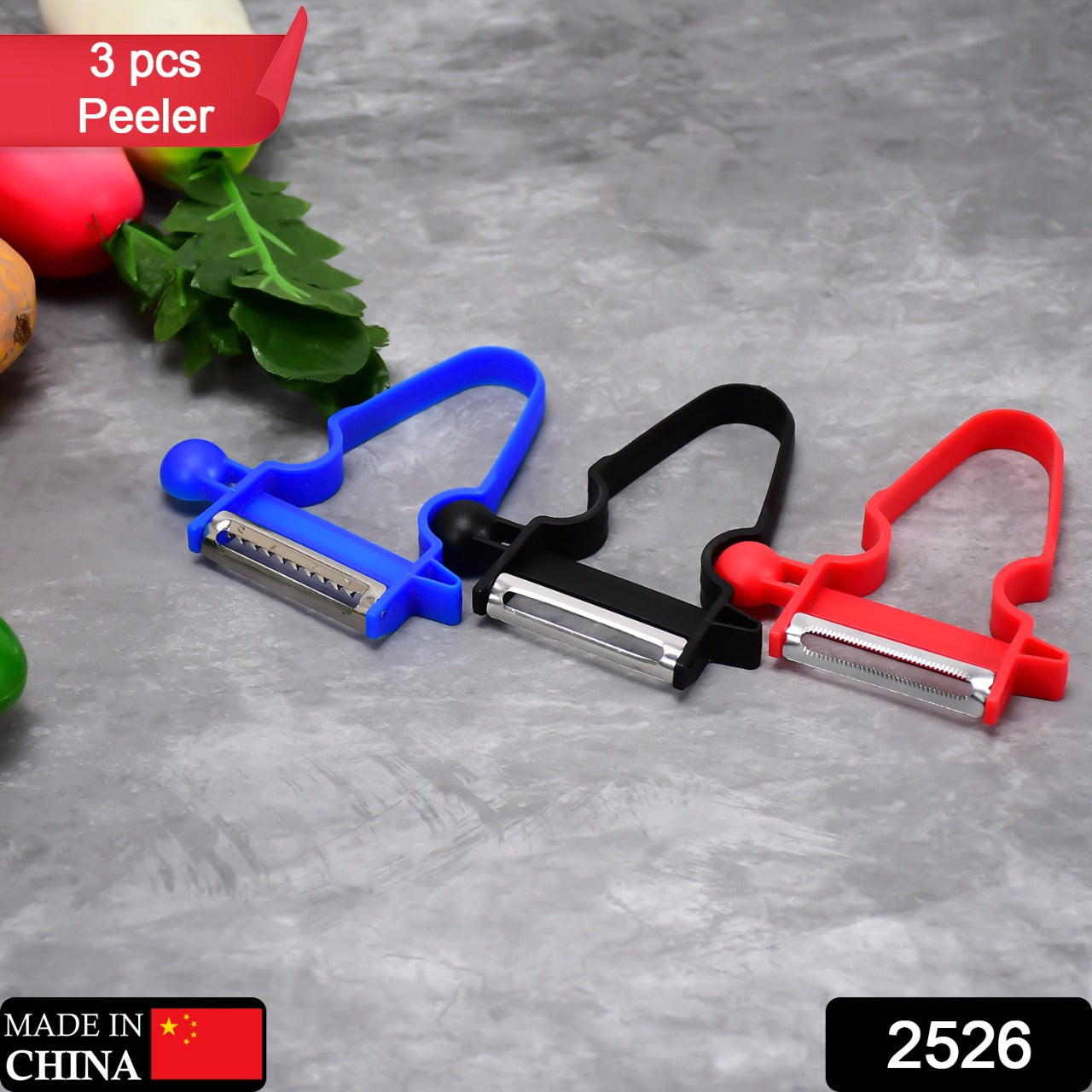 Close-up of sharp vegetable peelers for easy peeling.