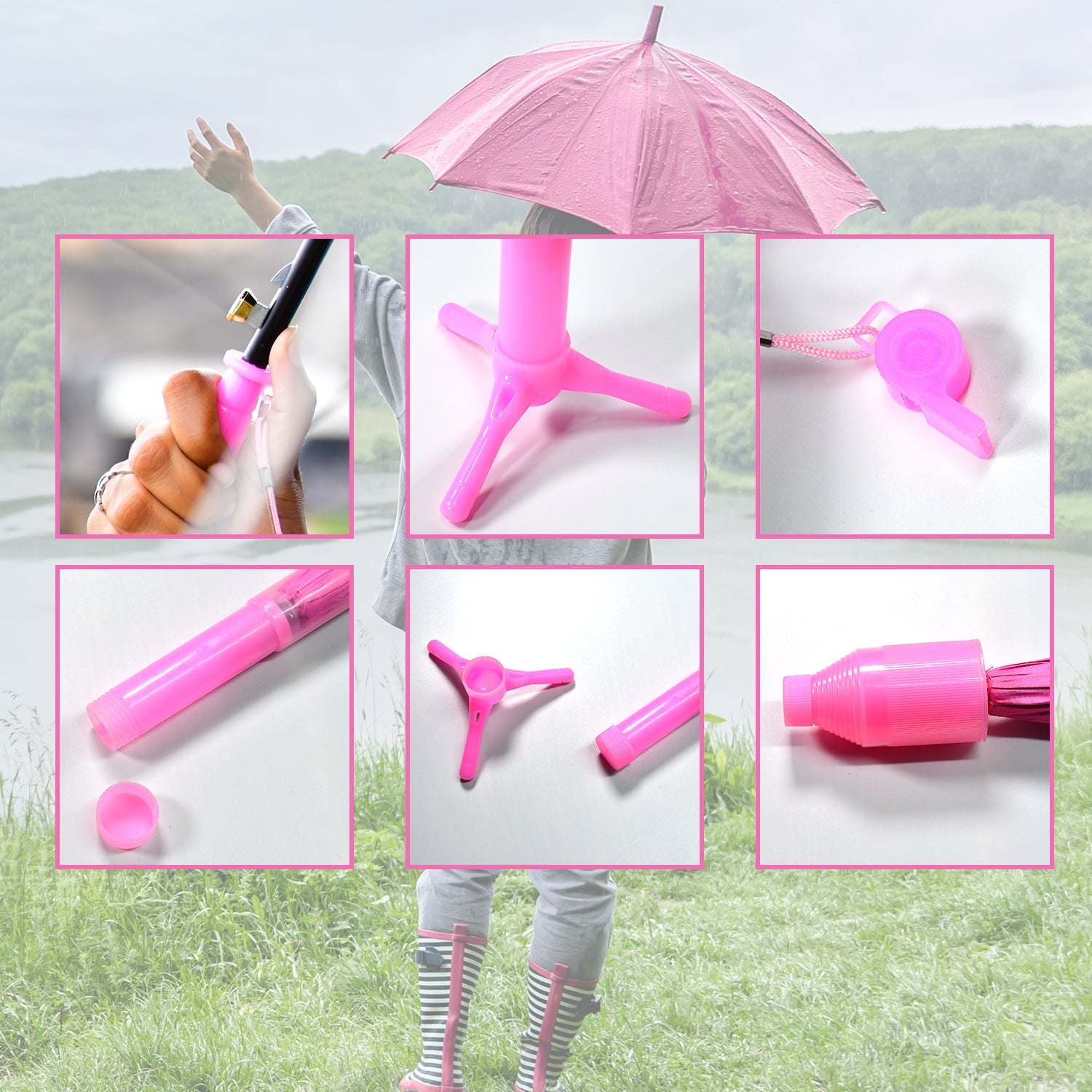 Safety umbrella with round cap