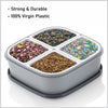 Plastic box set with 4 sections for dry fruits, chocolates, or mouth fresheners