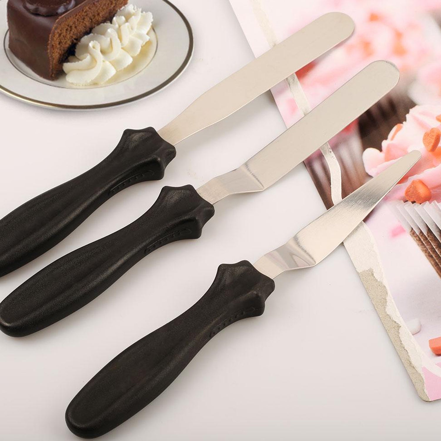 MULTI-FUNCTION STAINLESS STEEL CAKE ICING SPATULA FLAT ANGULAR TRIANGLE PALLET KNIFE SET