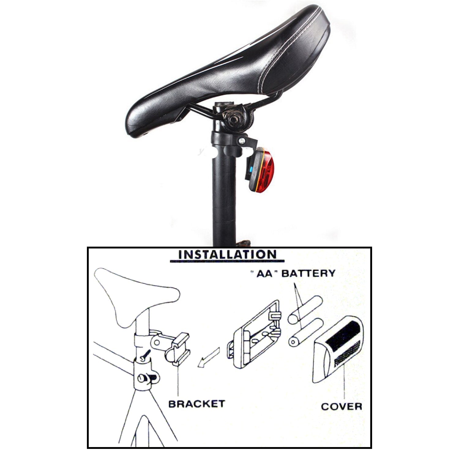 Red LED safety light with five individual LEDs