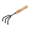 Steel hand cultivator, black handle.