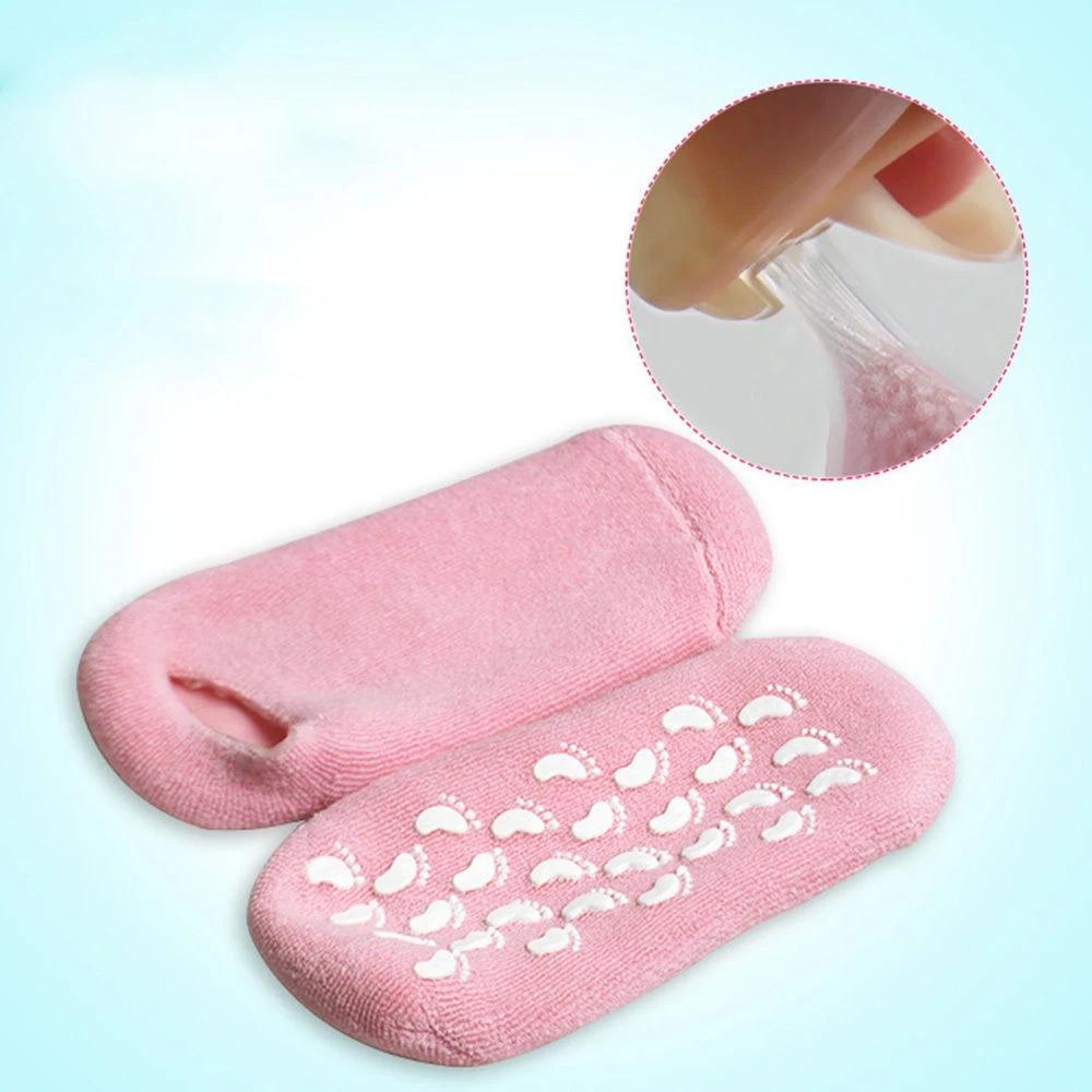 Moisturizing gel socks for cracked heels.