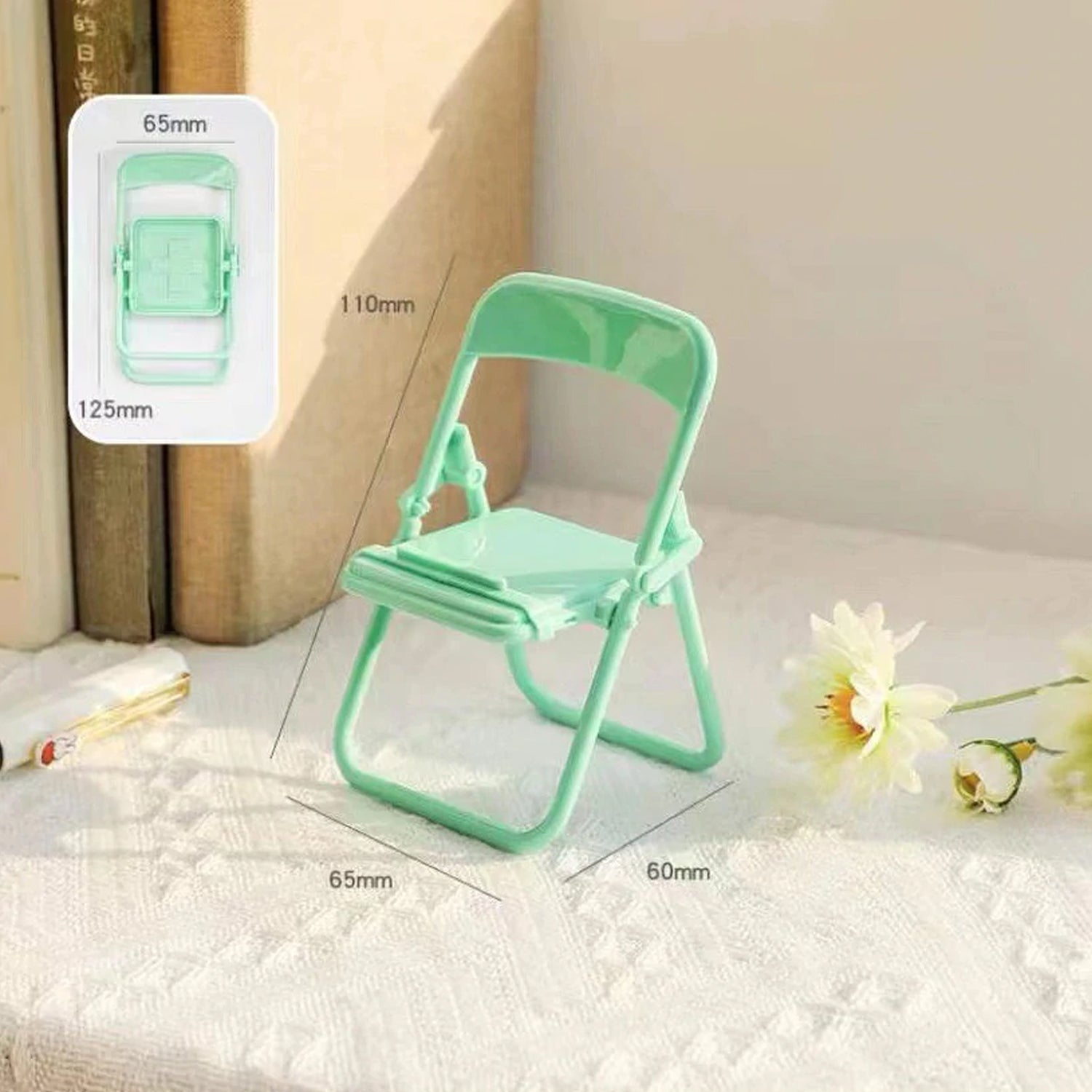 Chair-style mobile phone stand