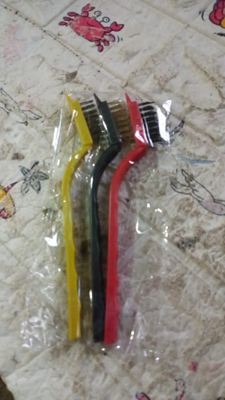 Mini Wire Brush Set - Brass, Nylon, Steel for Cleaning & Rust Removal (3 Pcs Set)