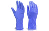 Blue reusable rubber hand gloves