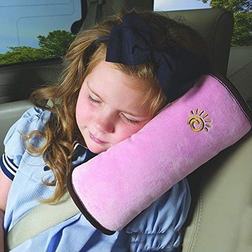 Adjustable car seat belt cushion for neck