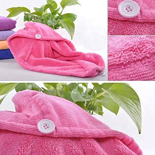 Fast-drying microfiber towel for hair, includes shower cap option.