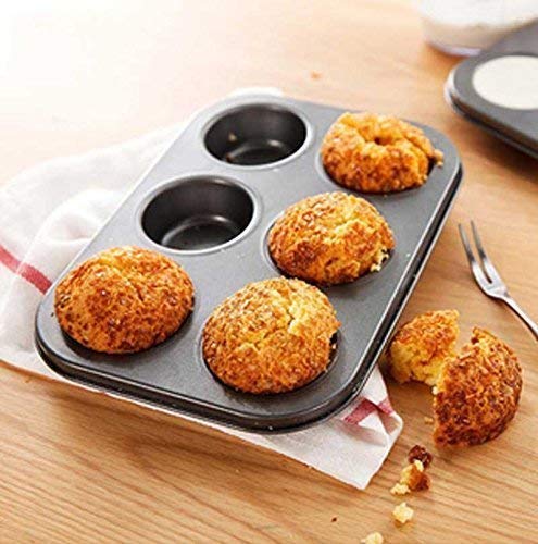 Versatile non-stick cupcake baking tray for home use.