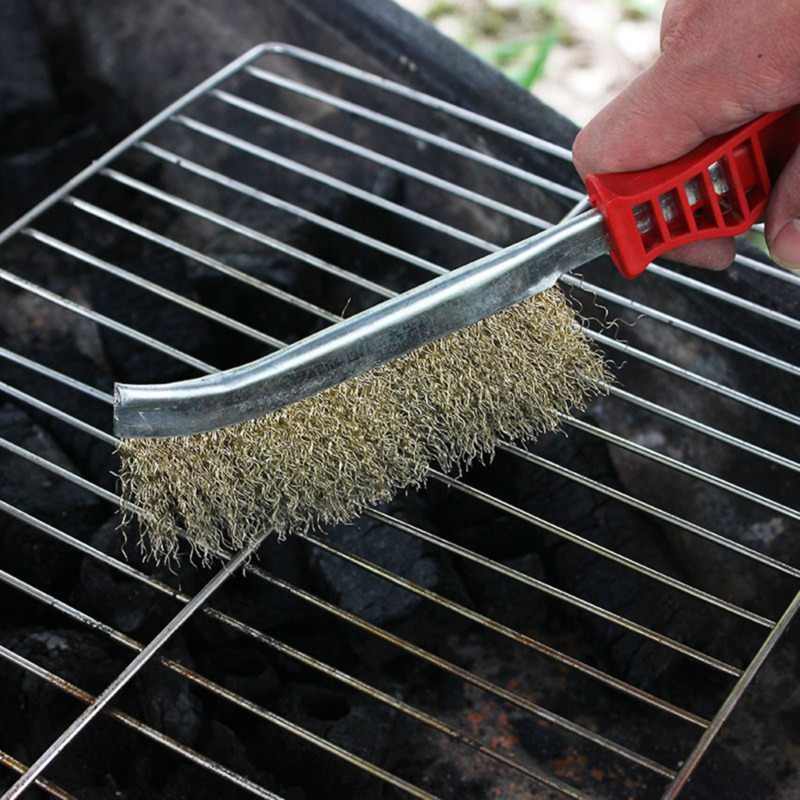 Wire hand brush for paint and rust removal