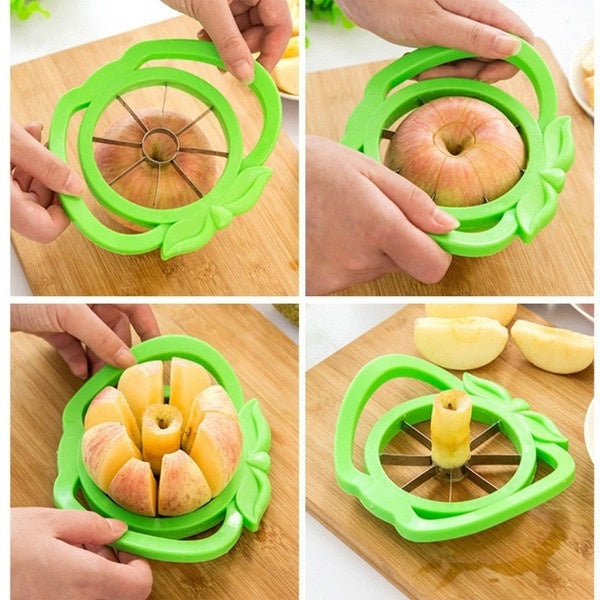 Fruit slicer with 8 sharp blades and a durable handle