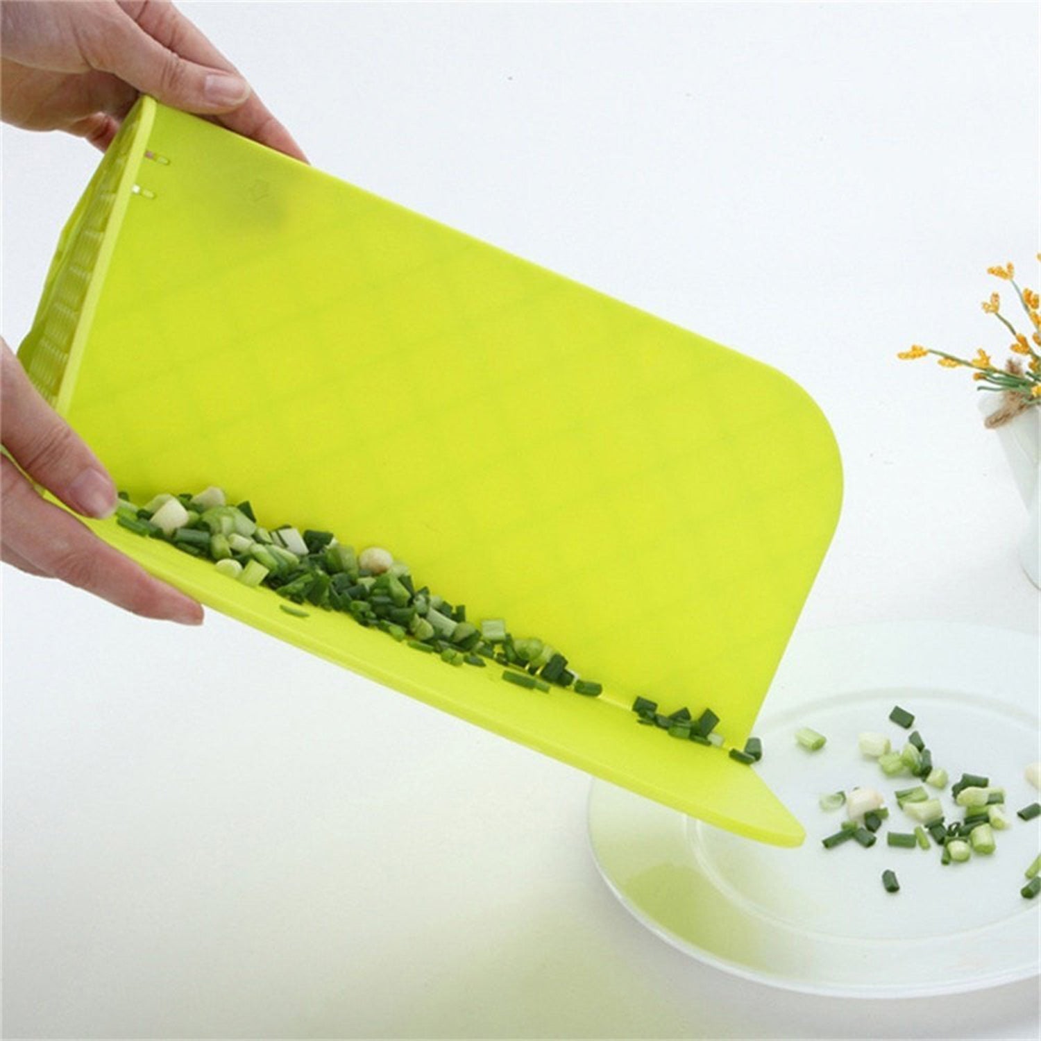 Versatile chopping board and stand for vegetables, fruits, and meats.