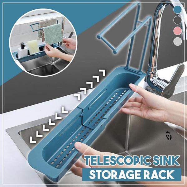 Telescopic faucet rack