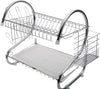 Stainless steel dish drainer rack with drip tray