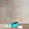 Quick spin mop with plastic spin and big bucket.