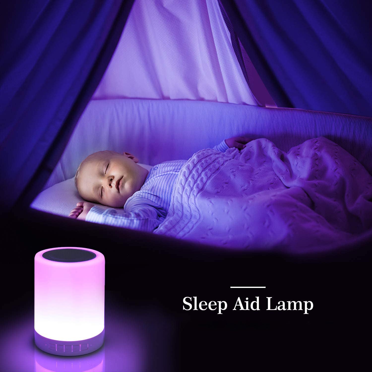 LED night lamp with touch controls and Bluetooth speake