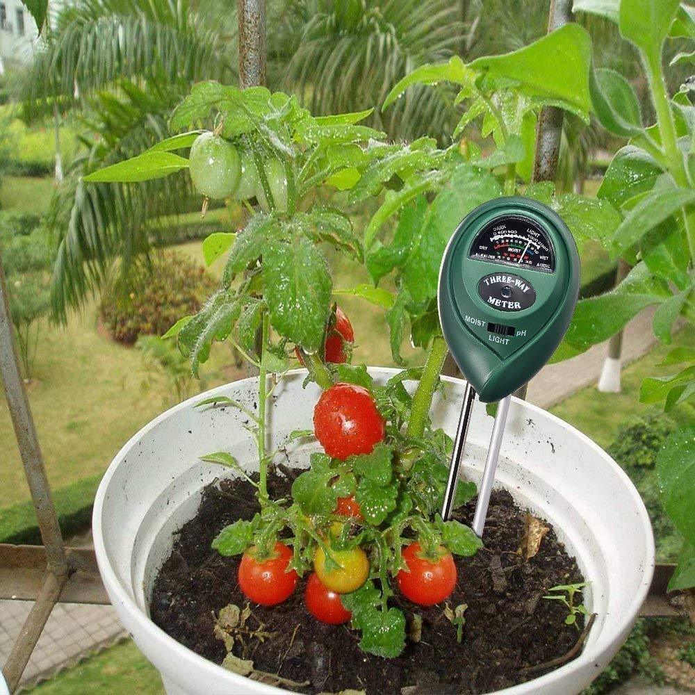 Green 3-in-1 soil meter for plants.