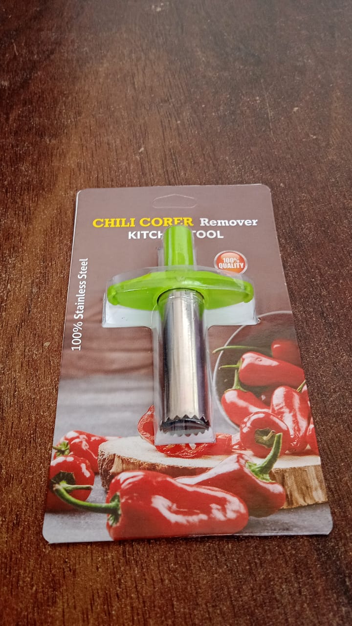 Small Stainless Steel Chili Corer Remover Kitchen Tool (1 Pc)