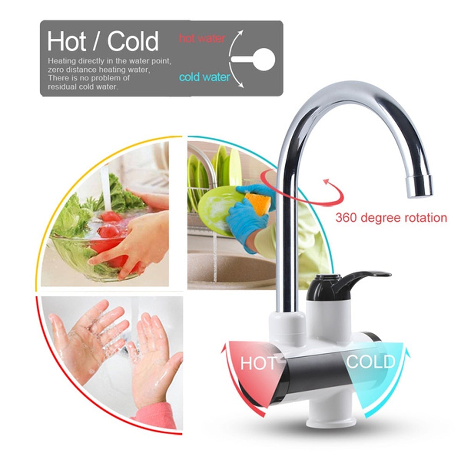 Instant heating faucet for energy-efficient hot water.