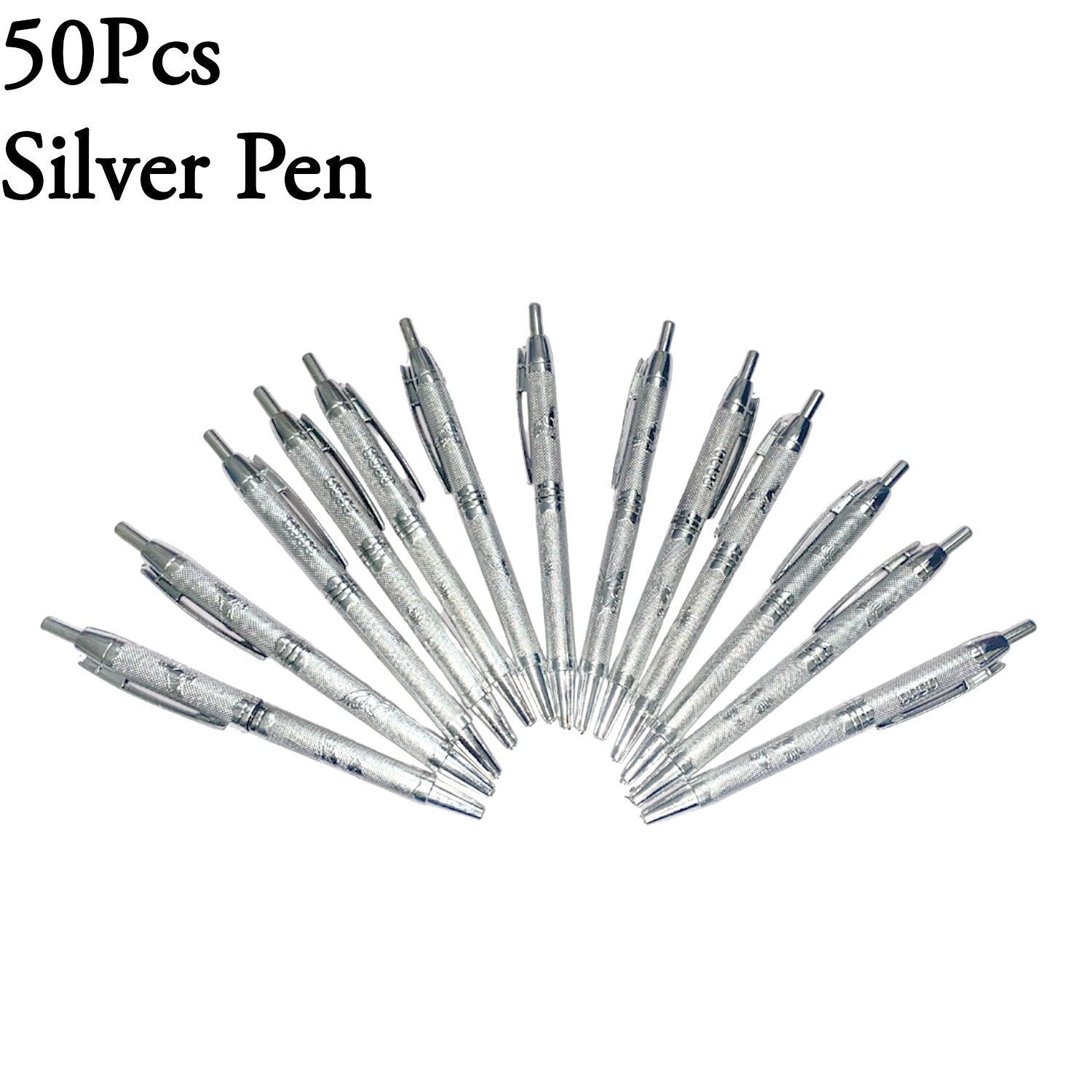 Detailed view of the pack of 50 classic ballpoint pens, focusing on their appearance and quantity