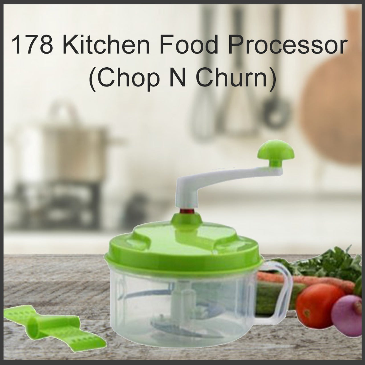 Kitchen processor for chopping and churning