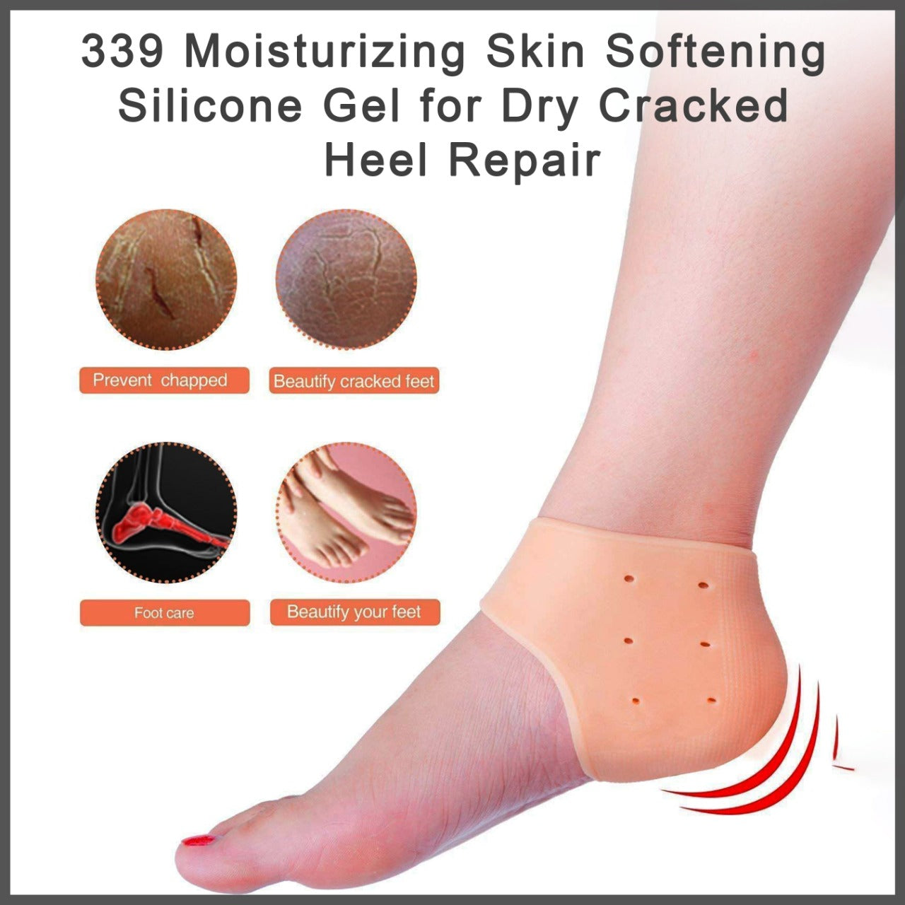 Heel repair silicone gel for dry skin.