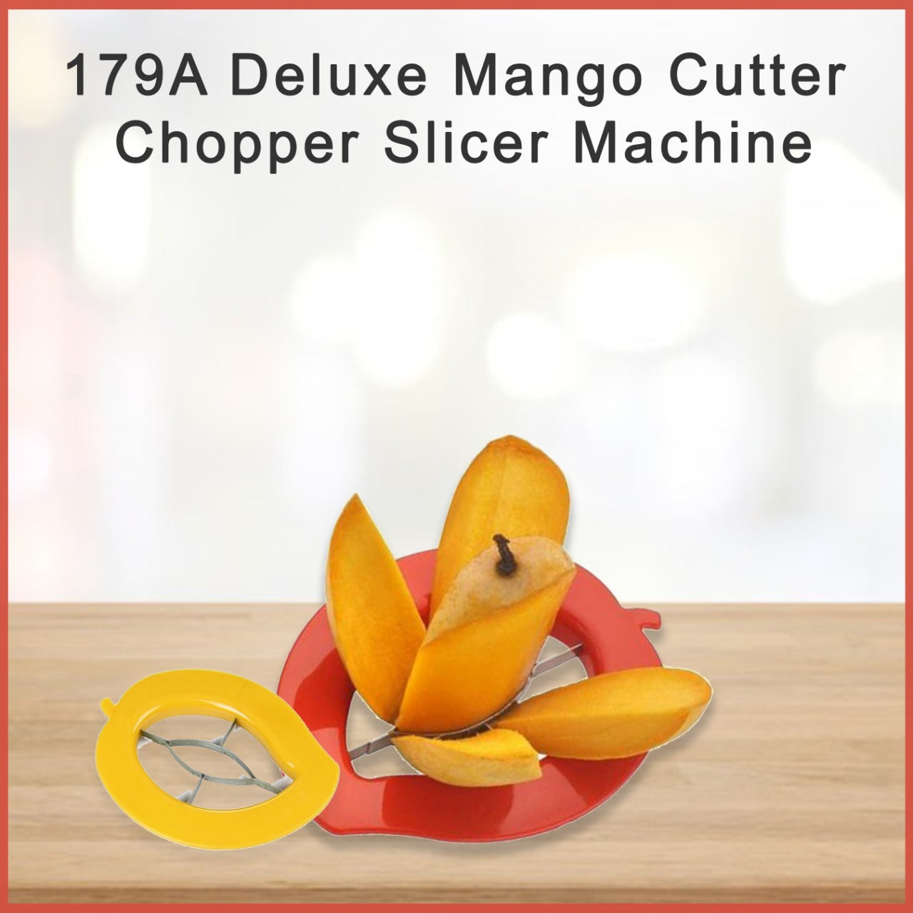 Handy mango cutter for uniform slices with minimal effort.