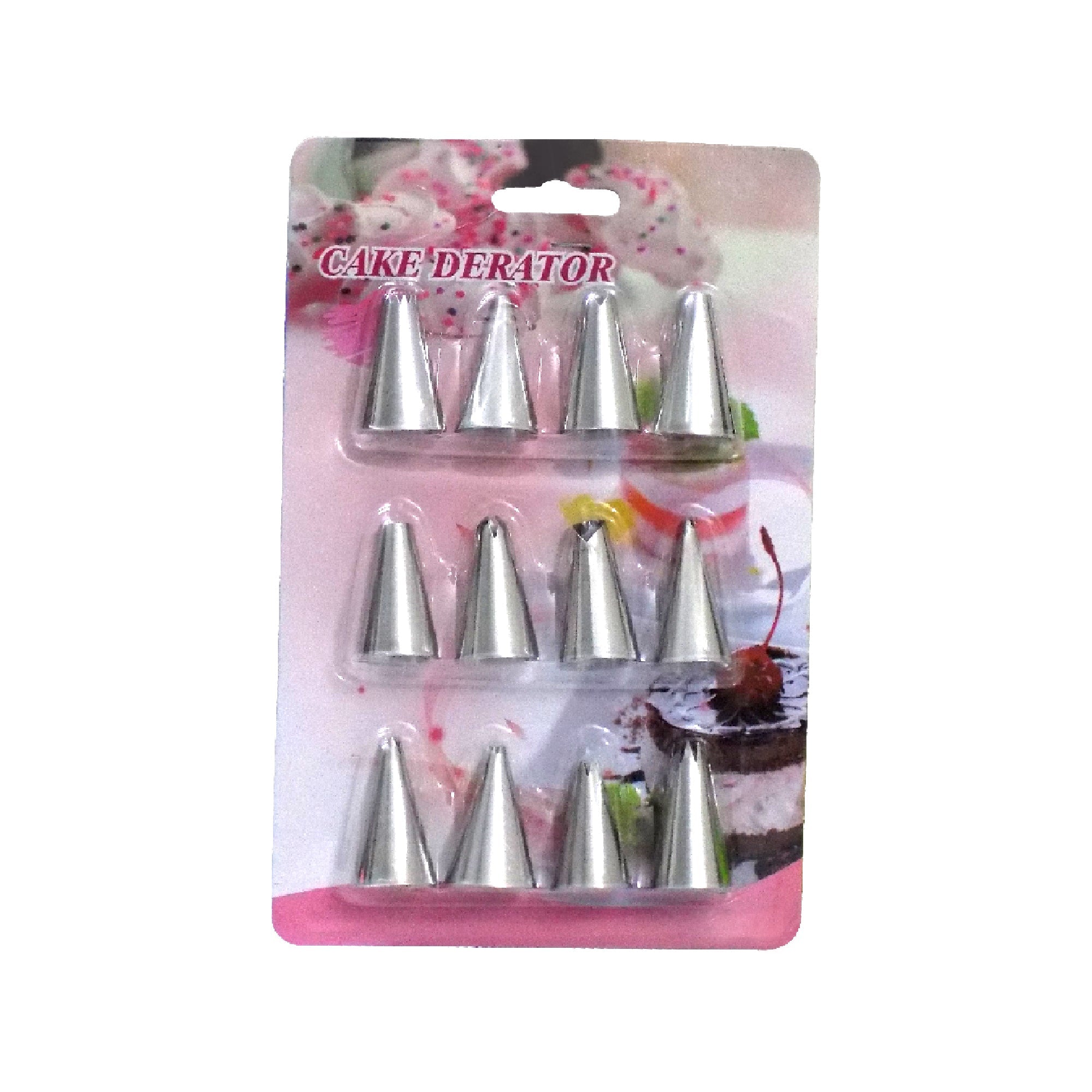 12-piece stainless steel cake decorating nozzles set