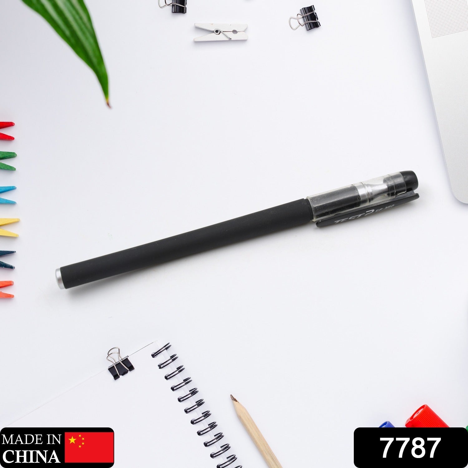 Stylish black gel pen, perfect for writing and highlighting in school or office.