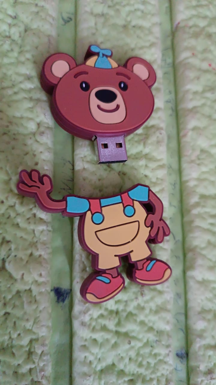 Portable Cartoon Shape Silicone USB Pen drive / Flash disk (15 GB With Baby Rhymes Song / 1 Pc)