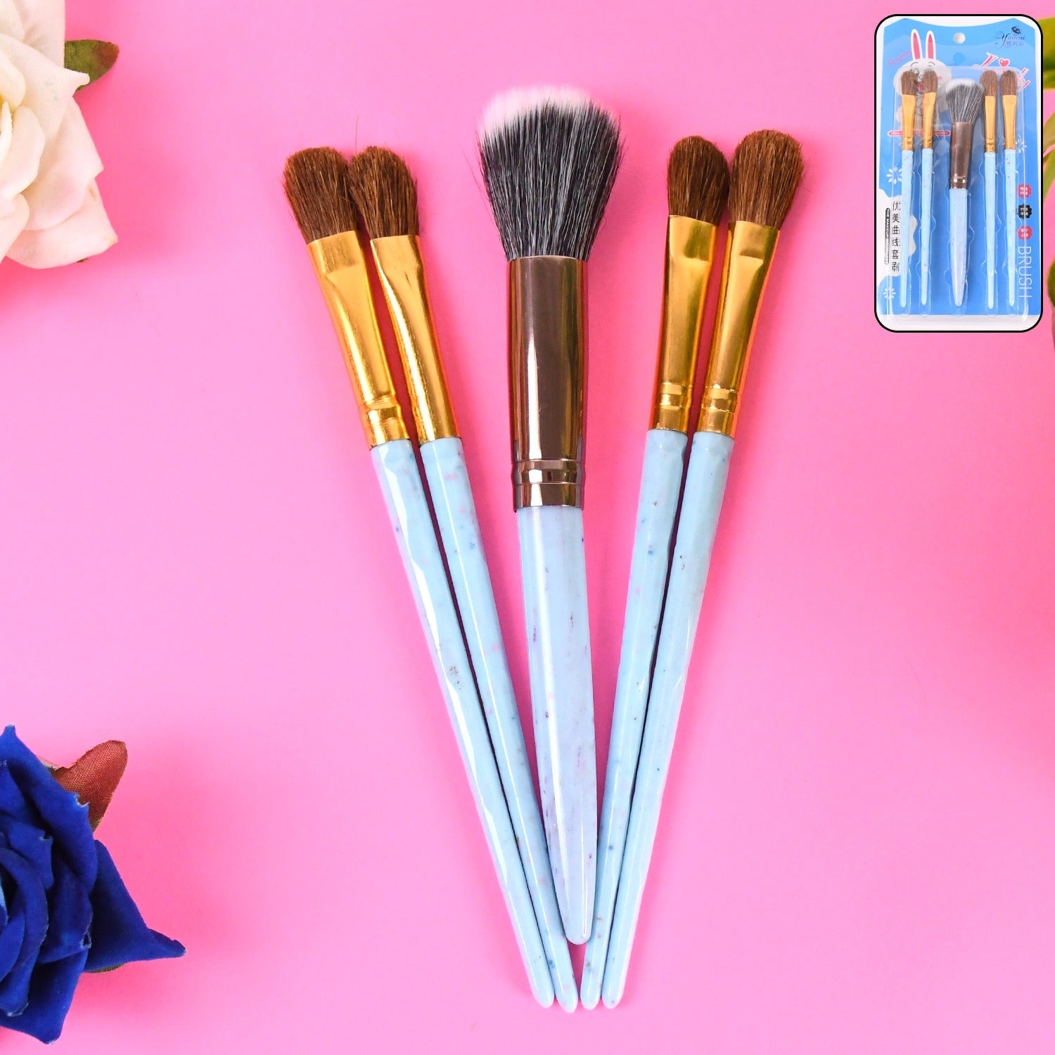 5pc Makeup Brush tools kit (5 Pcs Set / Mix Color)